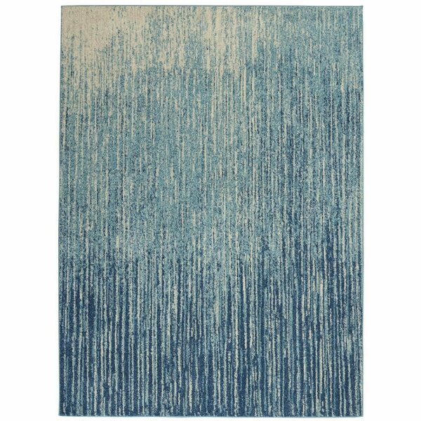 Homeroots 5 x 7 ft. Navy & Light Blue Abstract Area Rug 385284